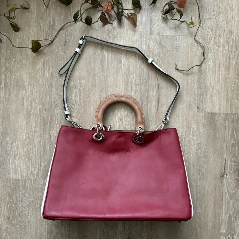 Christian Dior Diorissimo multicolor bag Red White Cream RARE authentic